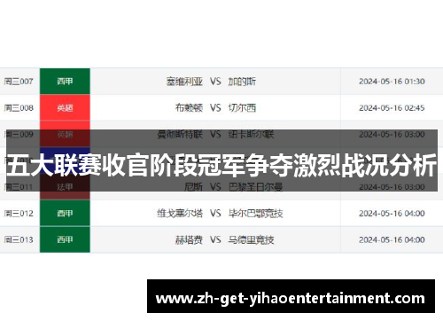 五大联赛收官阶段冠军争夺激烈战况分析